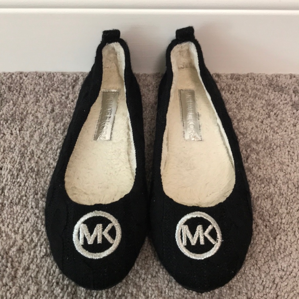 Black wool Michael Kors flats